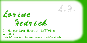 lorinc hedrich business card